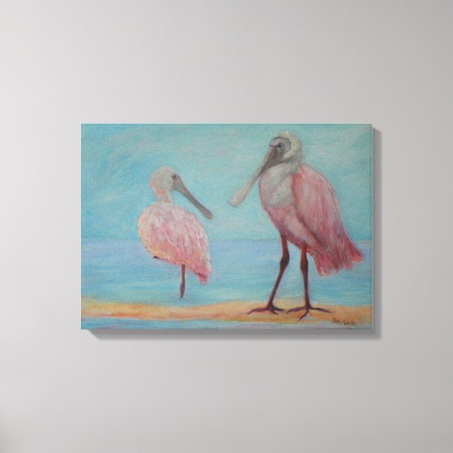 Toile ROSEATE SPOONBILLS IN FLORIDA Canvas Print (Recto)