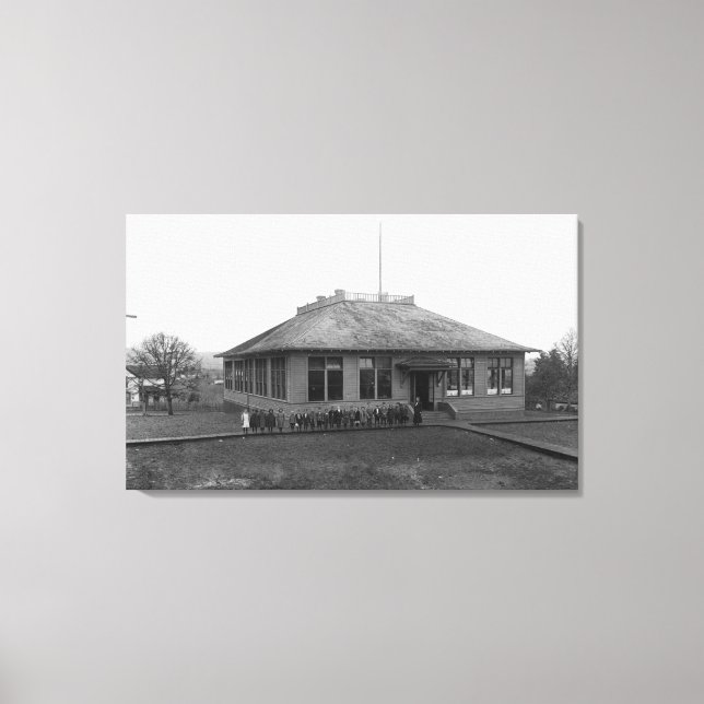 Toile Roseburg, OU Vue de l'école publique West Side (Recto)