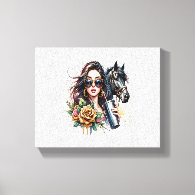 Toile Roses de Parties scintillant de cheval fille esthé (Recto)