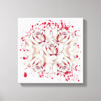 Toile Roses éclaboussés de sang