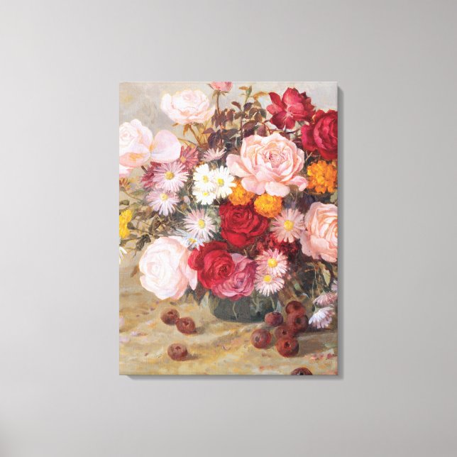 Toile Roses et marguerites (Recto)