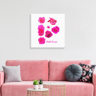 Toile Roses roses