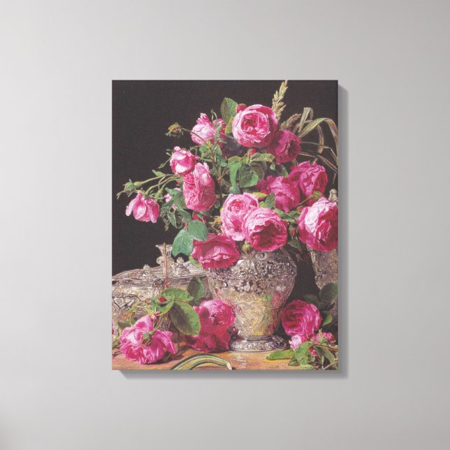 Toile Roses roses (par Ferdinand Georg Waldmüller) (Recto)