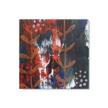 Rouge Abstrait, Bleu, Tons de Terre avec Elème vég