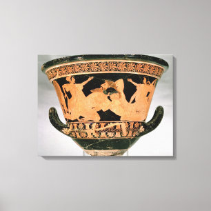 Toile Rouge-chiffre calice-krater de grenier dépeignant