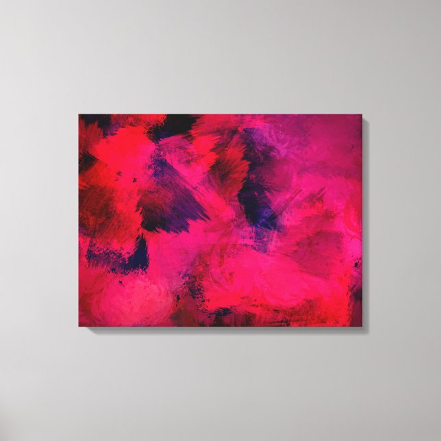 Toile Rouge foncé et violet Gras & Abstrait moderne (Recto)