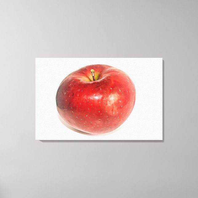 Toile Rouge Pomme Ripe Art Illustré (Recto)
