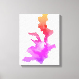 Toile Rouge rose violet orange jaune Abstrait peinture