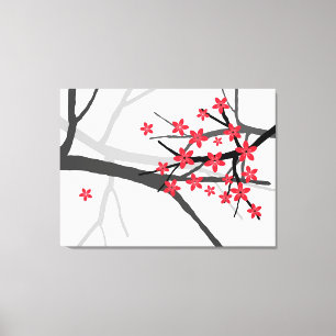 Toile rouge Sakura enveloppée