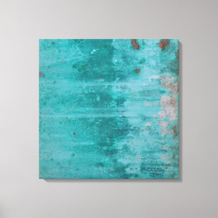 Toile Rouille Turquoise   ABSTRAIT