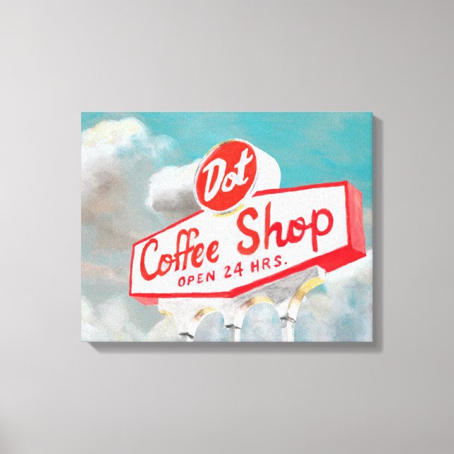 Toile Route américaine | Coffee Shop Sign (Recto)