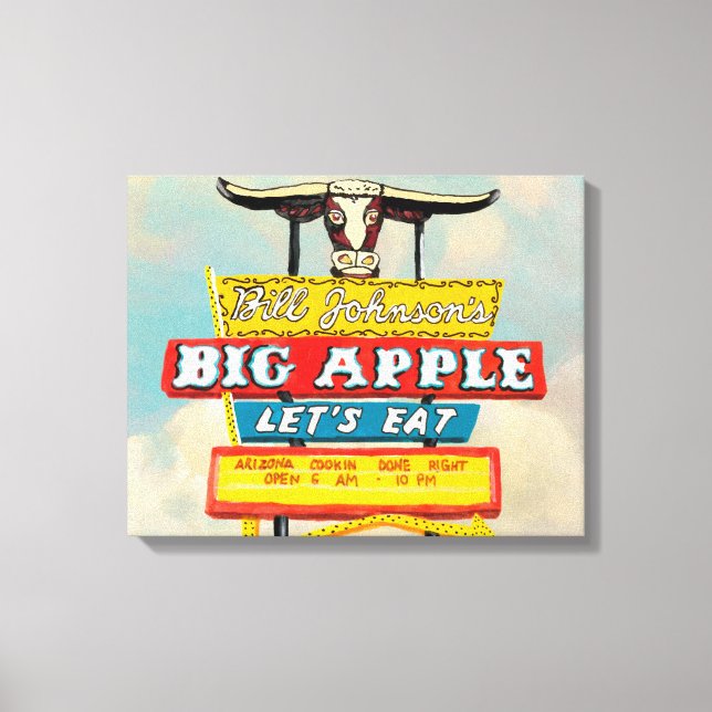 Toile Route américaine | Panneau restaurant (Recto)