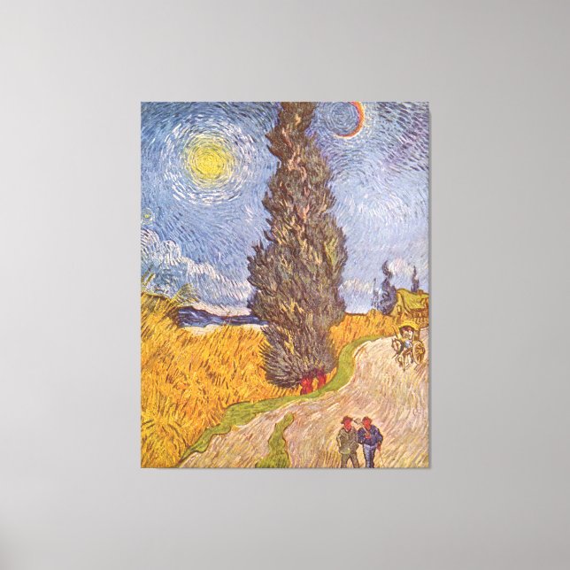 Toile Route de campagne avec cypress Vincent van Gogh (Recto)