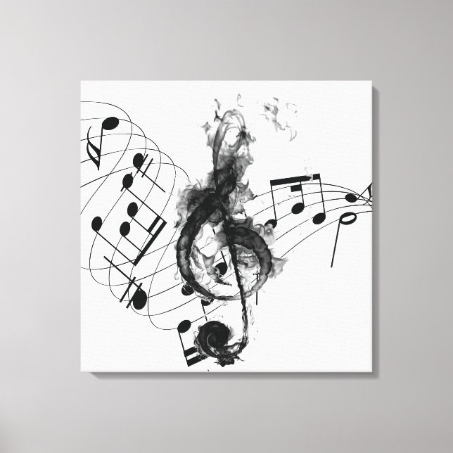 Toile Royal Music Note noir et blanc (Recto)