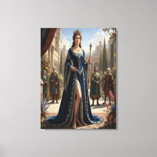 Toile Royal Queen with Scepter in Palace Garden