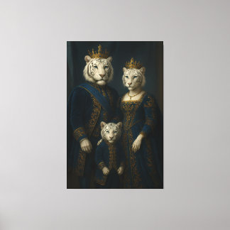 Toile Royal White Tiger Family · Blue Sapphire Crown Can