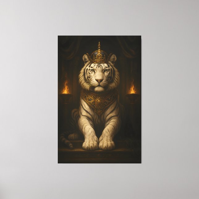 Toile Royal White Tiger • Luxury Fine Art Canvas (Recto)