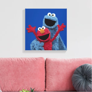 Toile Rue Sésame Monstre Elmo & Cookie