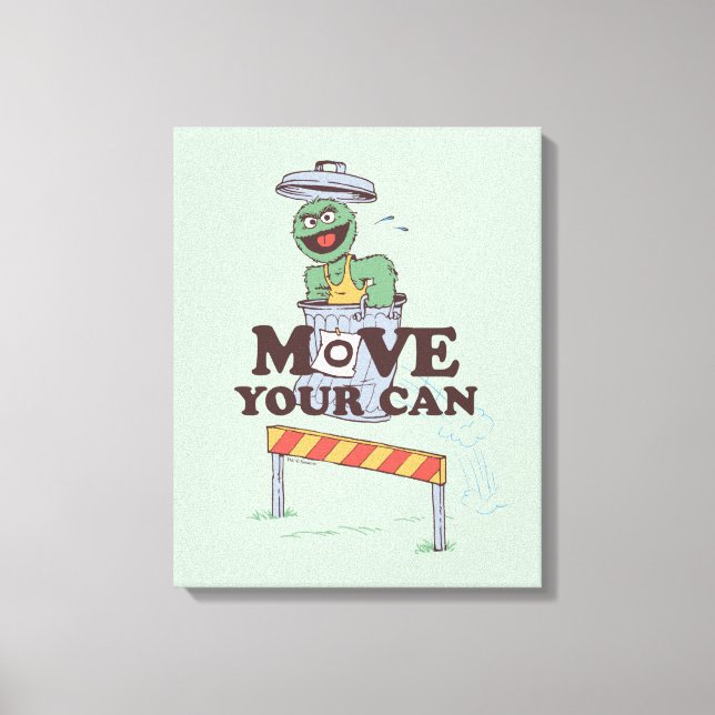 Toile Rue Sésame | Oscar the Grouch Move Your Can (Recto)