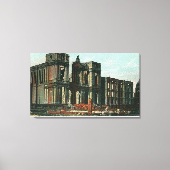 Toile Ruines de la cathédrale et de l'école St Ignace (Recto)