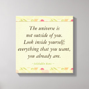 Toile Rumi Inspirational Look Within Quotes