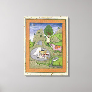 Toile Rustam tuant le démon blanc, illustration de