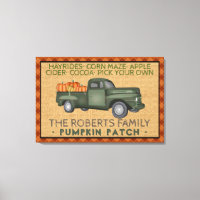 Rustic Pumkin Patch Farm Vintage Truck Fall Plaid