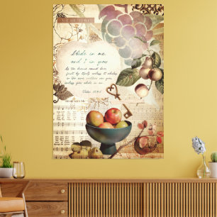 Toile Rustique Abide in Me Fruitative Faith Poster