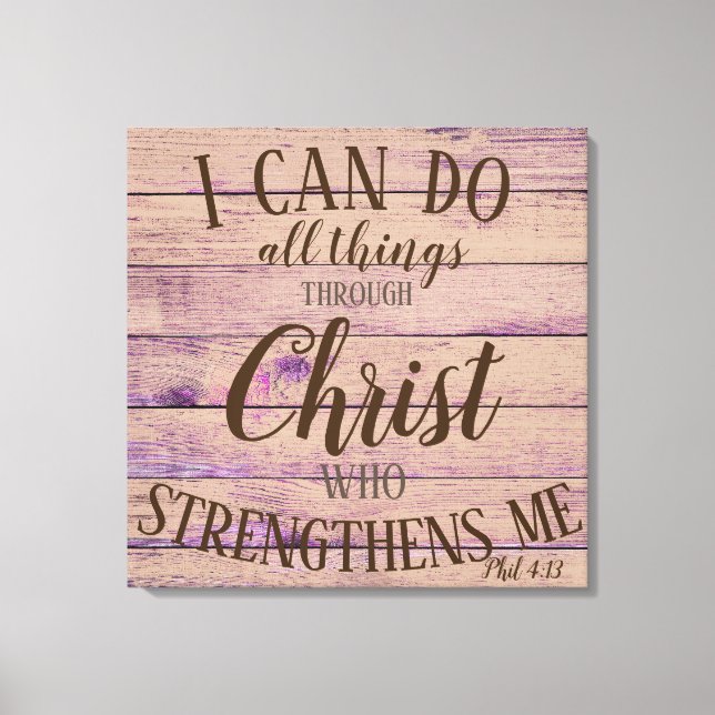 Toile Rustique Inspiration Bible Lifequote Rose Violet (Recto)
