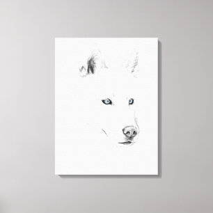 Toile Sabre yeux bleus d'un art de dessin de chien de