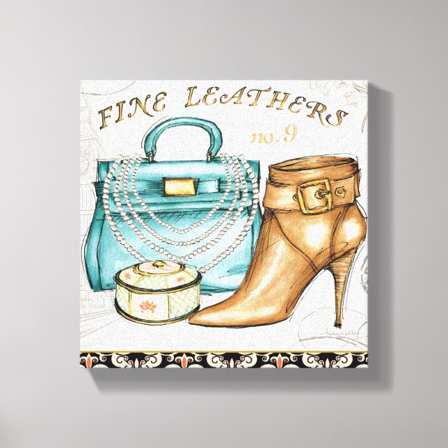 Toile Sac en cuir fin et chaussure (Recto)