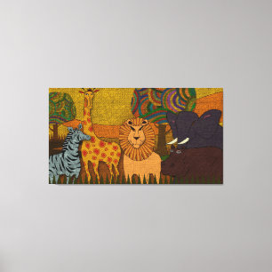 Toile Safari africain  Animaux sauvages Pépinière textur
