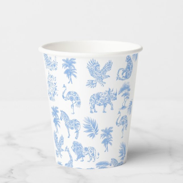 Toile Safari Animals  Paper Cups (Front)