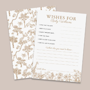 Toile Safari Baby Shower Wishes for Baby Game Card