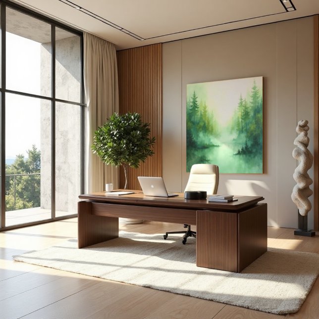 Toile Sage Abstrait - biologique moderne (Misty Sage Art. Tranquil serenity for the modern space.)