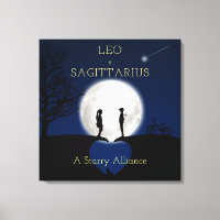 Sagittaire et Leo Zodiac Star Sign Moon Canvas