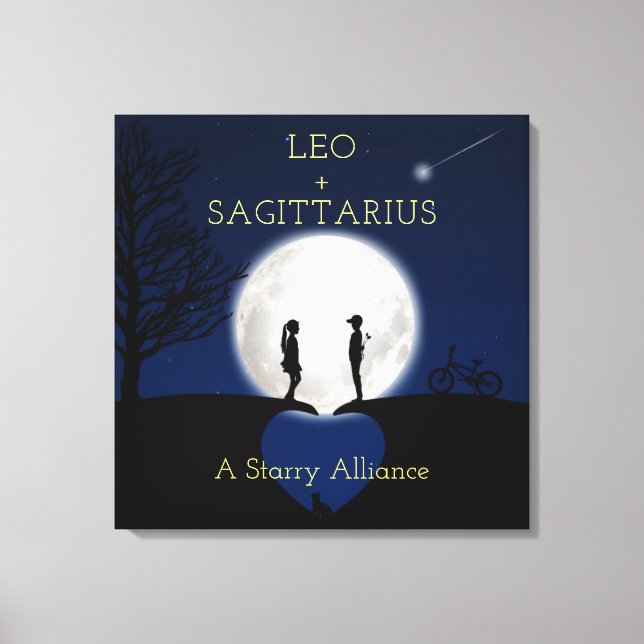 Toile Sagittaire et Leo Zodiac Star Sign Moon Canvas (Recto)