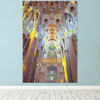 Toile Sagrada Familia Interior Barcelona Neutral Print