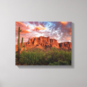 Toile Saguaro Cactus Superstition Coucher de soleil de m