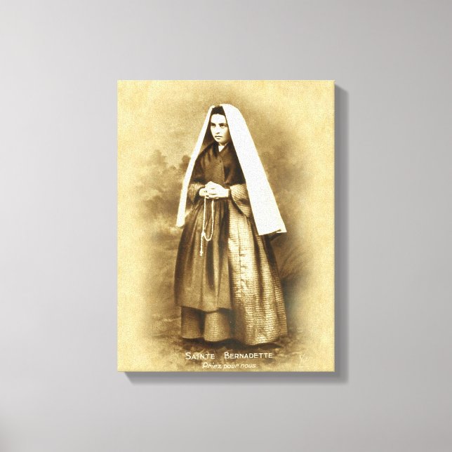 Toile Saint Bernadette Image de Dévotion Soubireuse. (Recto)