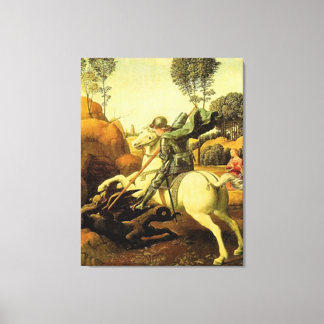 Toile "Saint George et le dragon" de Raphaël (vers 1505) (Recto)