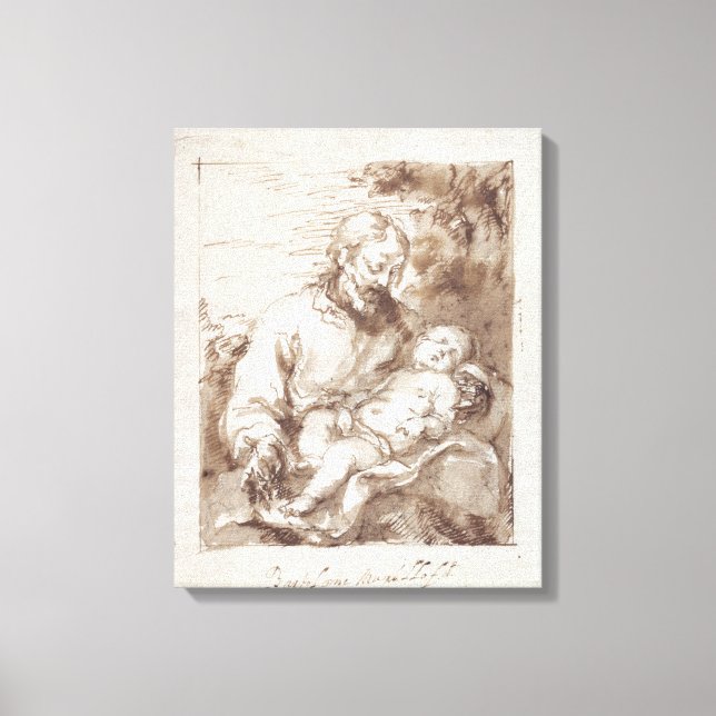 Toile Saint-Joseph with the Sleeping Christ Child (pen & (Recto)