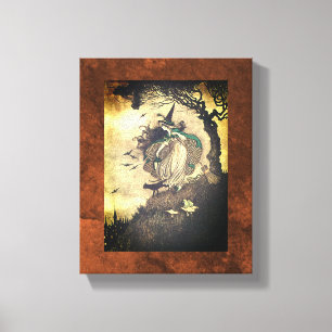 Toile Saison Automne/Halloween Canvas de sorcière murale