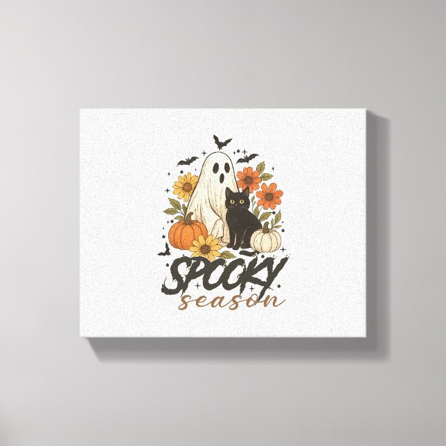 Toile Saison éffrayante Ghost Retro Éffrayant Halloween  (Recto)