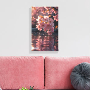 Toile Sakura Rose Fleurit Sur L'Eau Serene Spring Nat