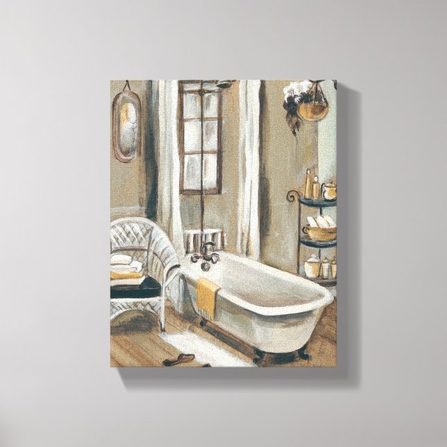 Toile Salle de bain française avec baignoire (Recto)