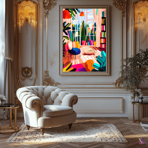 Toile Salon coloré dans le style fauviste