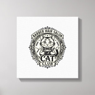 Toile Salon de coiffure pour hommes Chat drôle Graphique