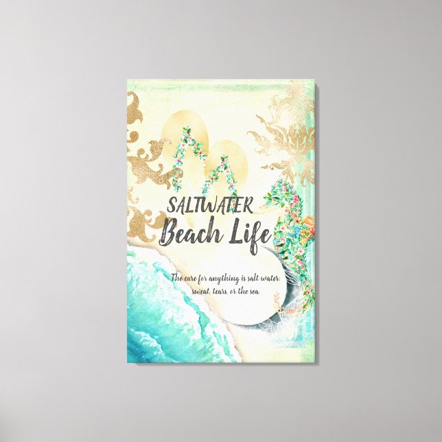 Toile Saltwater Beach Life Seahorse (Recto)