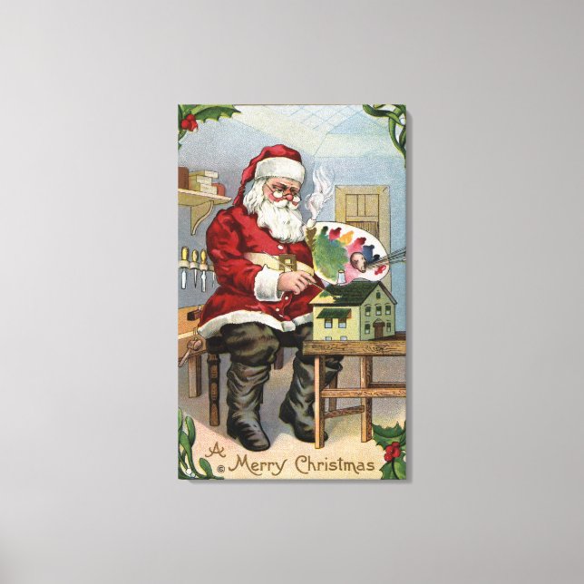 Toile Salutation de NoëlPeinture de Santa (Recto)